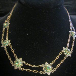 Vintage RARE Liz Palacios' Set/Green Swarovski Crystals